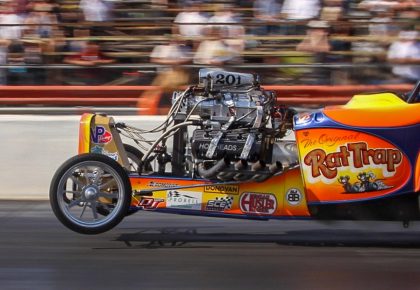Donovan Engines rat trap orange on racing tracks