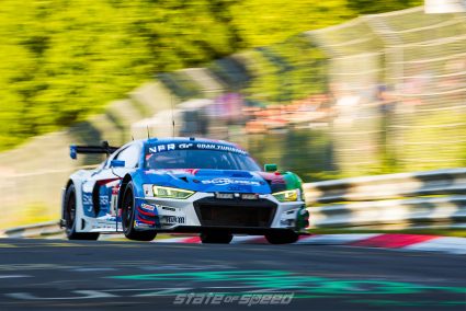 Audi R8 LMS at Nurburgring getting air