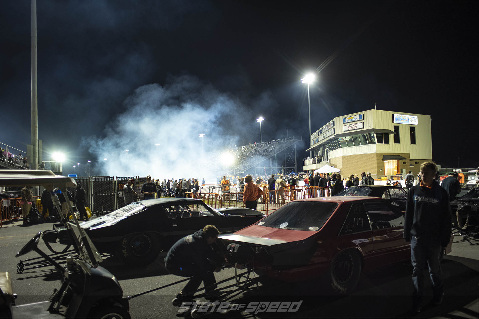 Night time at the dragstrip