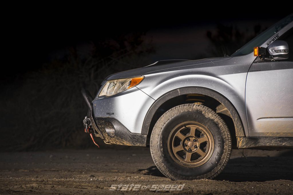 Subaru Forester on Battle Ready Rumble Cast wheels with Nankang Conqueror A/T Tires