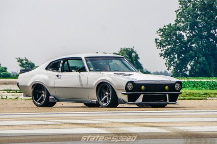 3/4 shot of ford maveric muscle car
