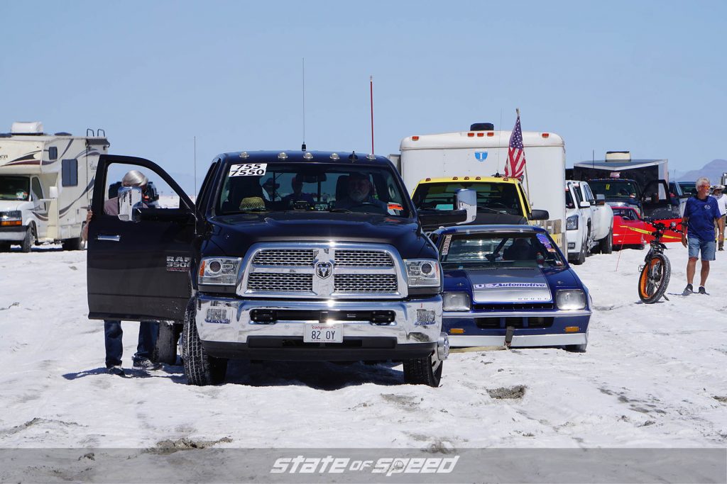 Tough conditions at the saltflats during Speed Week