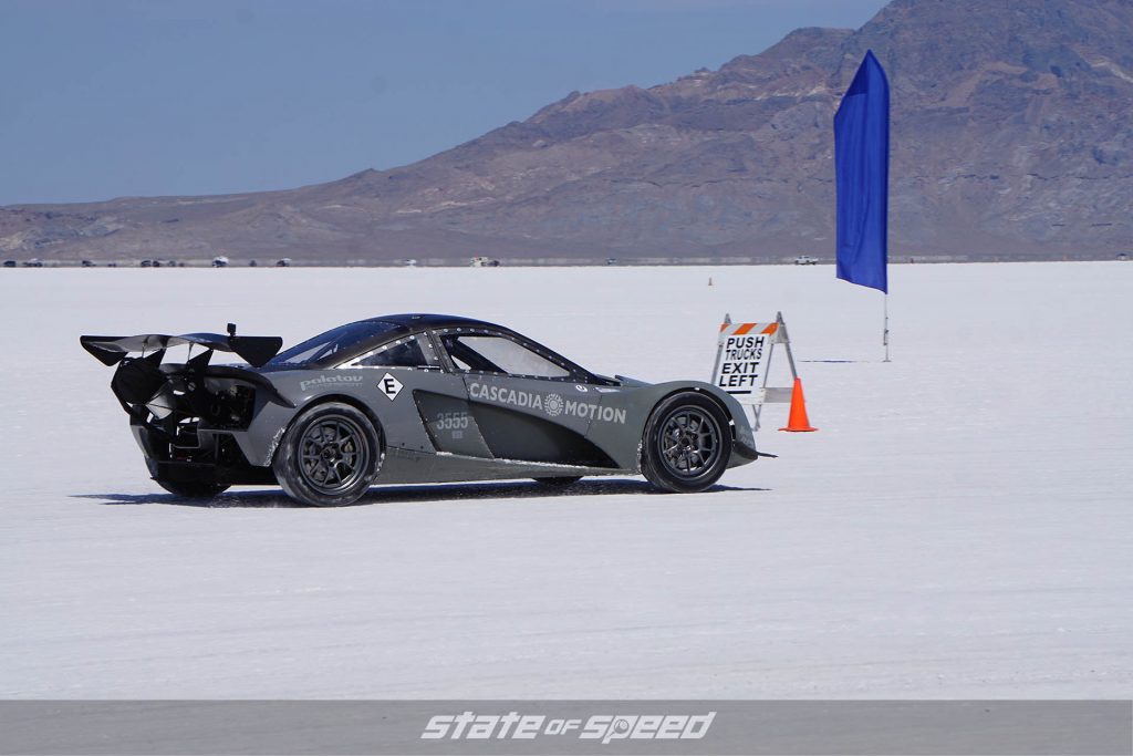 Race car at the salt flats