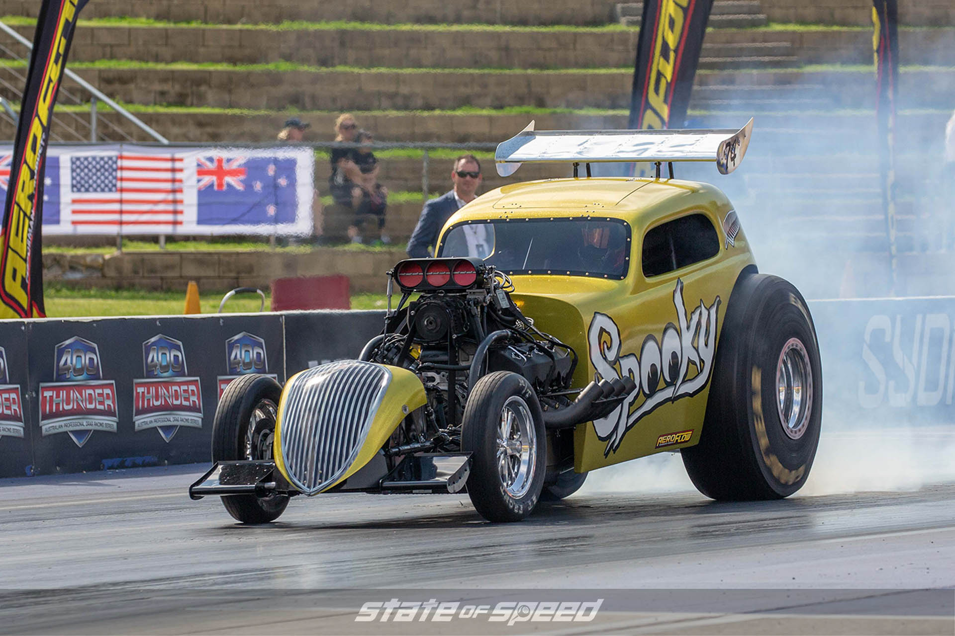 Fuel Altered Dragster at the track