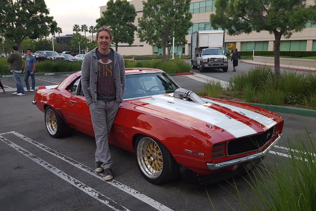 Dax Shepard with Big Red Camaro