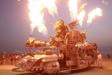 shooting flames in the desert