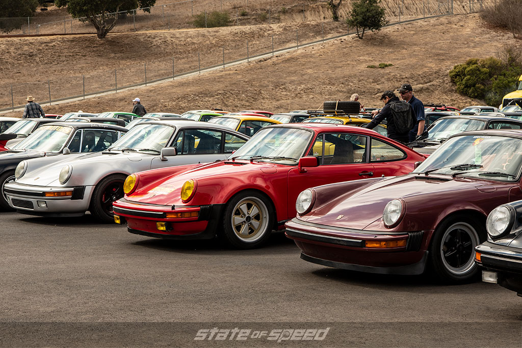 Porshe 911s lined up