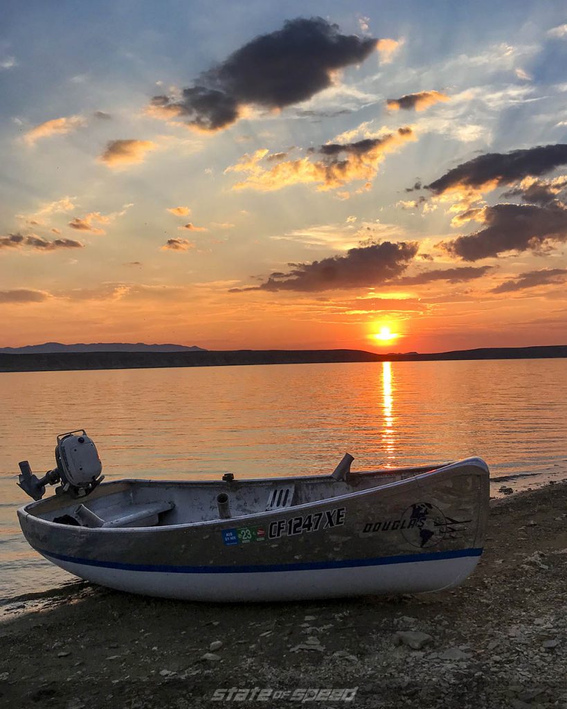 sunset in utah on a lake