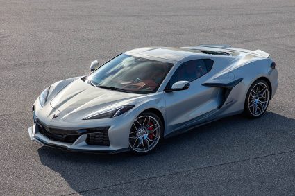 first shot of 2023 C8 Corvette Z06 in silver