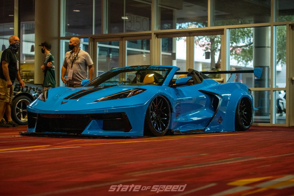 Supercar Driven blue Widebody C8 Corvette