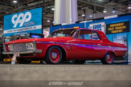 Riebes Red Plymouth Belvedere at SEMA 2021