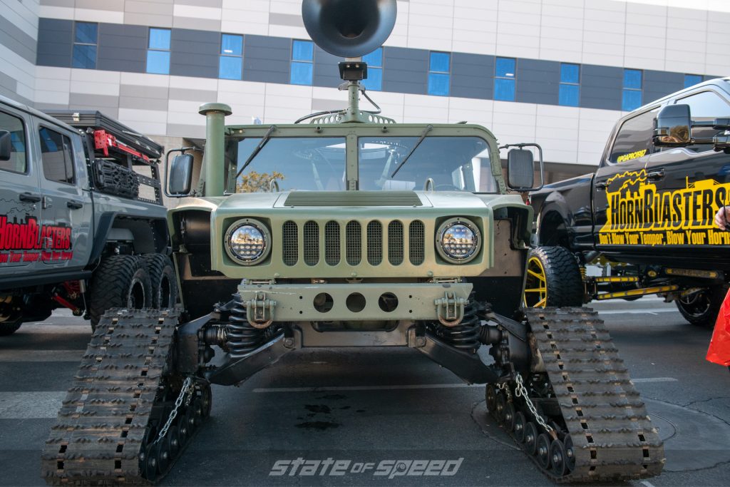 Battleship Horn Snow Track Humvee at SEMA 2021