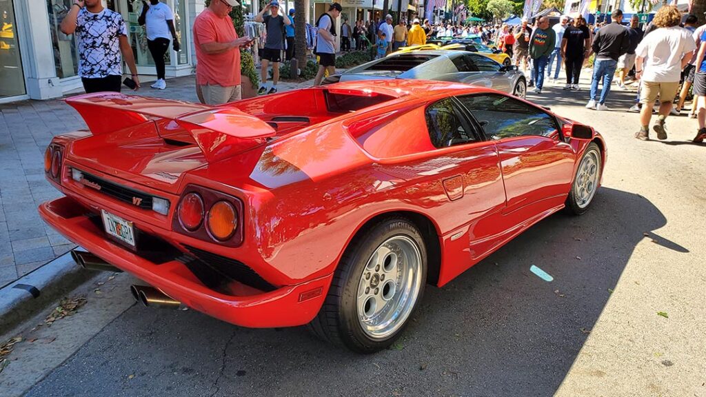 red lamborghini diablo at Las Olas Takeover