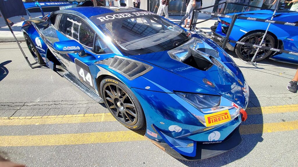 blue and silver Lamborghini Huracan STO at Las Olas Takeover