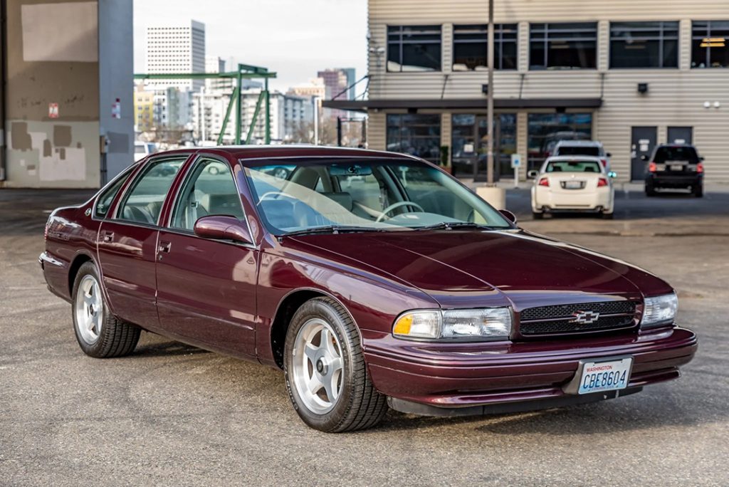 maroon 1995 chevrolet impala