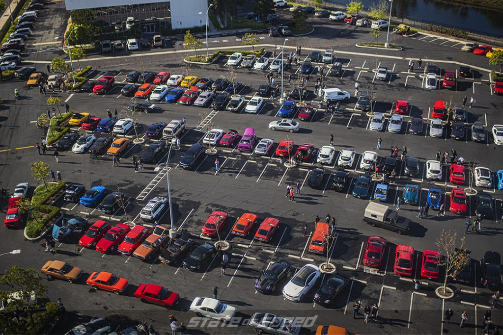 birds eye view of the state of speed la car show
