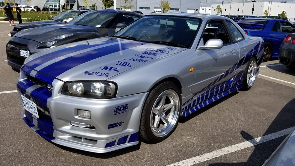 brian o'connor's silver and blue 1999 nissan Skyline GT-R R34 