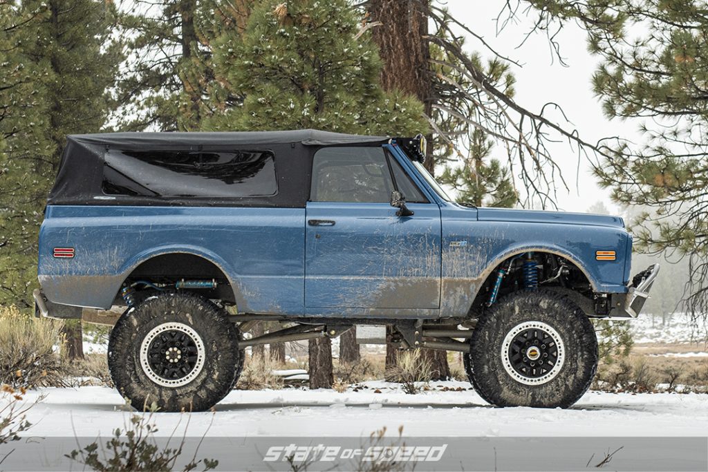 Toyota’s TRD Pro Calvary Blue 1969 Chevrolet K5 Blazer with milestar m/t tires 