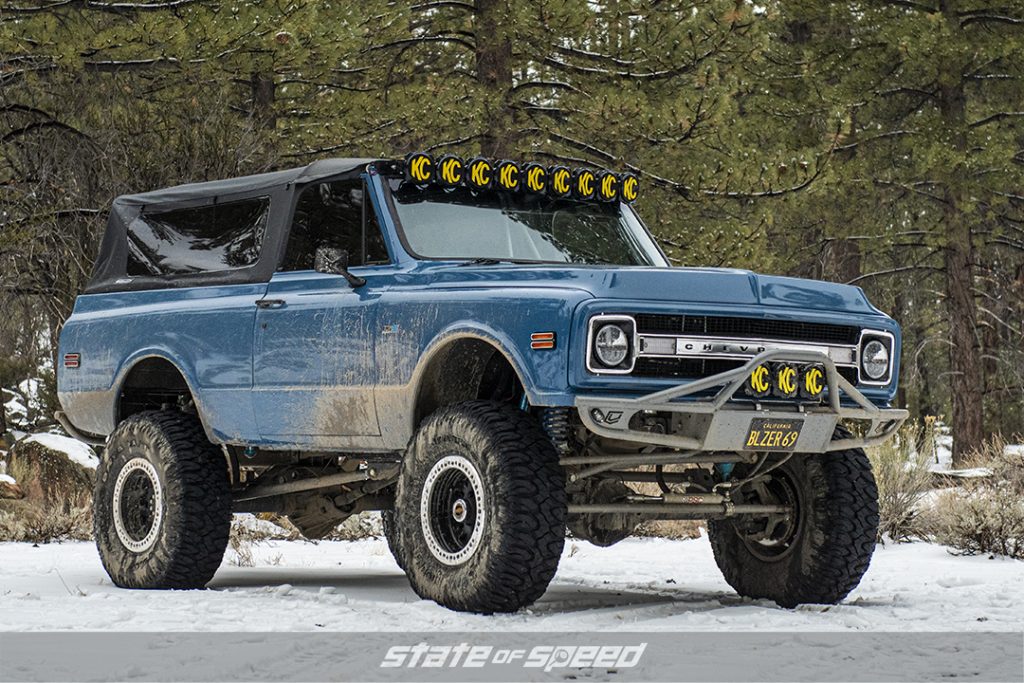 Toyota’s TRD Pro Calvary Blue 1969 Chevrolet K5 Blazer with milestar m/t tires 