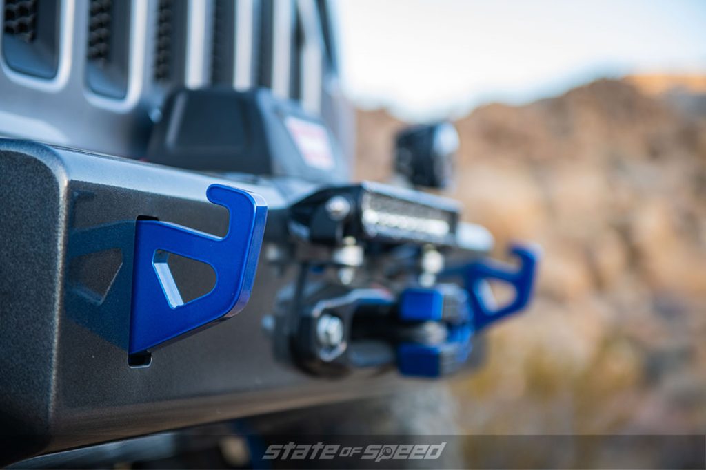 Detailed shot of a Jeep's front bumper