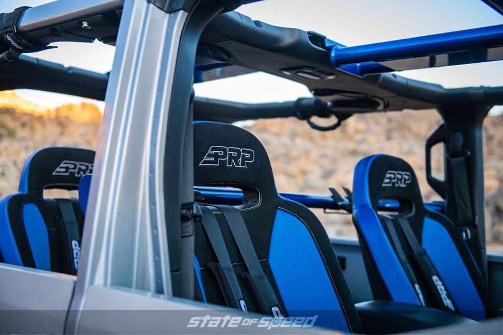 Interior shot of a Jeep Wrangler's backseat