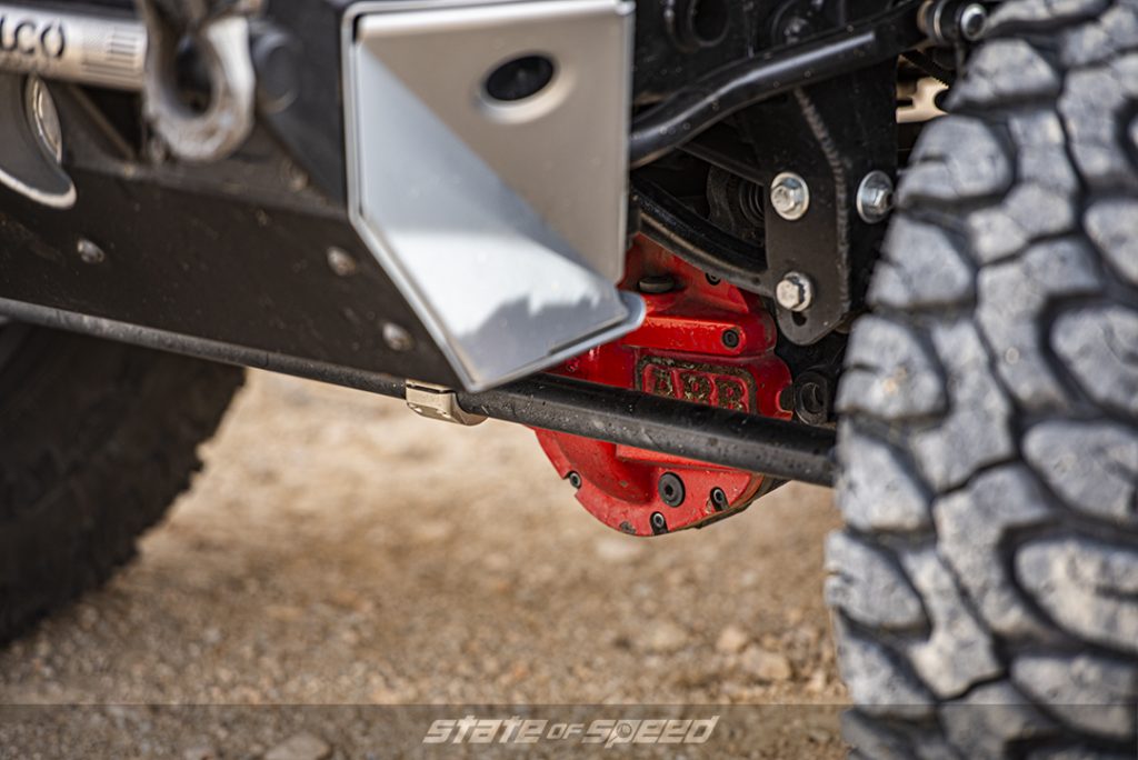 close up of ARB Airlocker differentials on a white Jeep JK by OverlandX