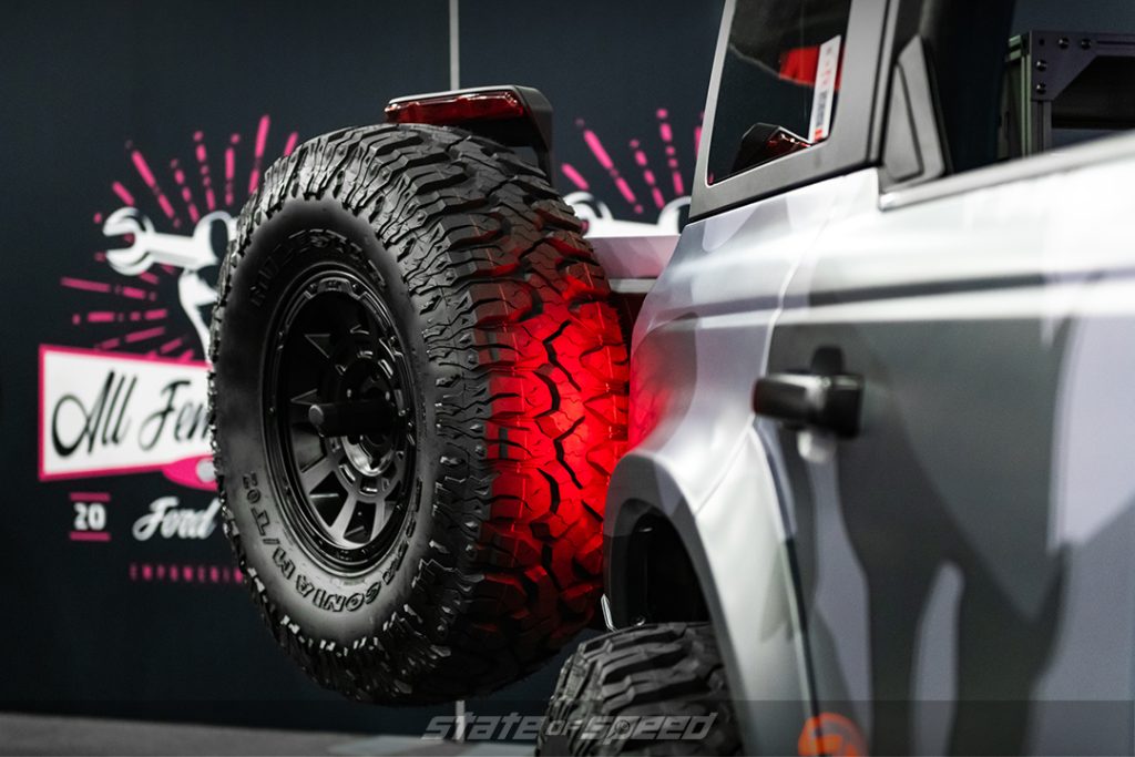 SEMA Businesswoman's Network Bronco with Milestar MT-02 Tires and ICON Alloy Thrust Wheels