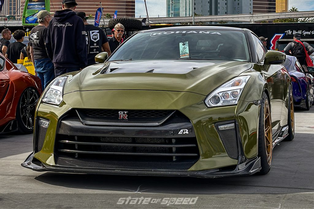 Green nissan gt-r r35 at SMEA 2020