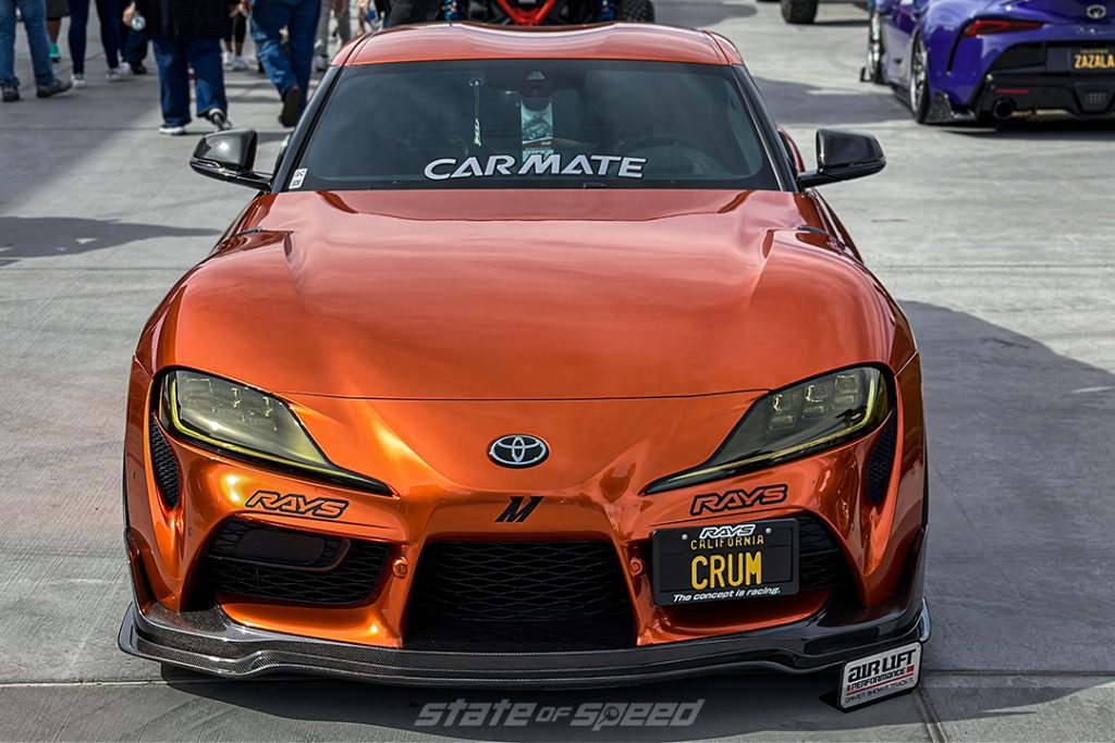 Orange toyota supra at SEMA 2020