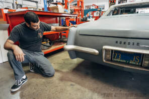 Buick Riviera being worked on in the shop