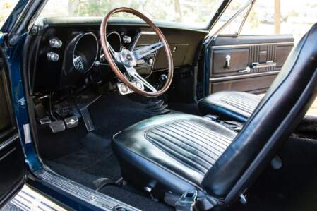 Interior of the Blue 1967 Chevy Yenko Camaro
