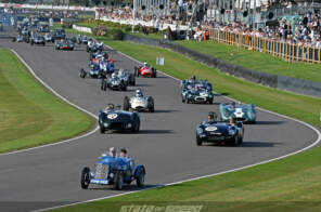 Classic cars on the track at Goodwood Revival