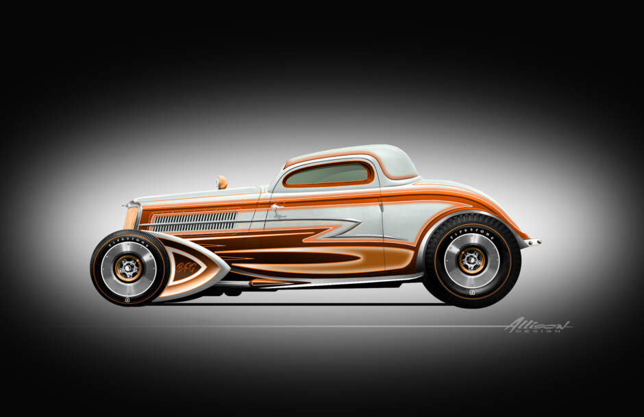 Whiskey Runner Ford Coupe concept art - Cobre