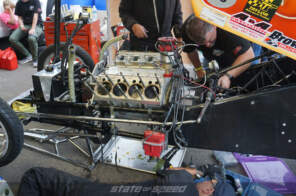 Engine work at the track