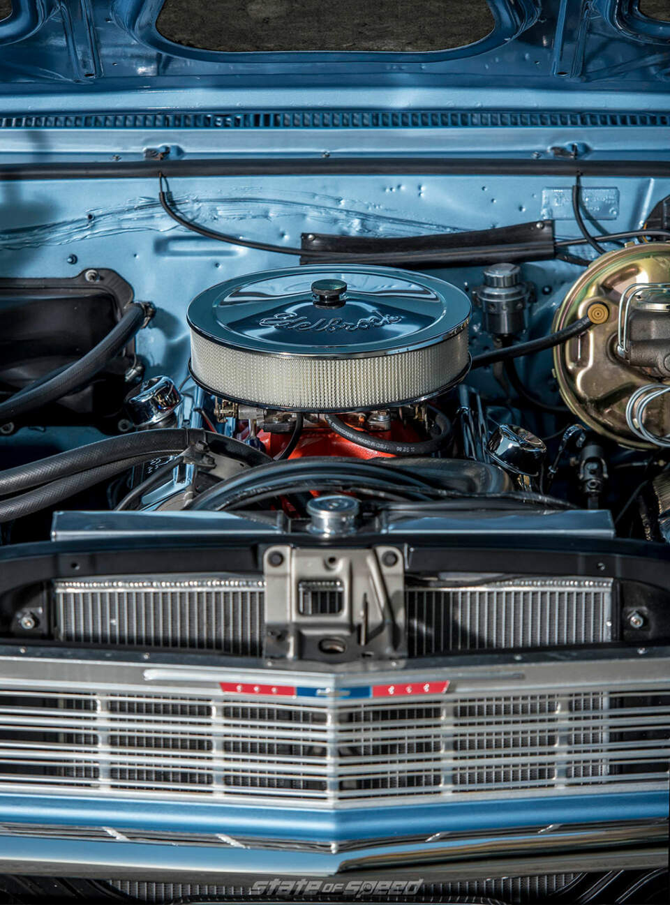 V8 engine in a Chevelle