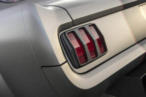 Closeup of the tail light on the car