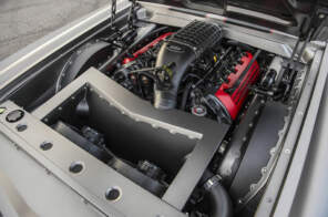 Engine bay photo showing the Coyote V8