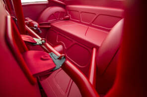 Custom red interior in the Vicious Mustang