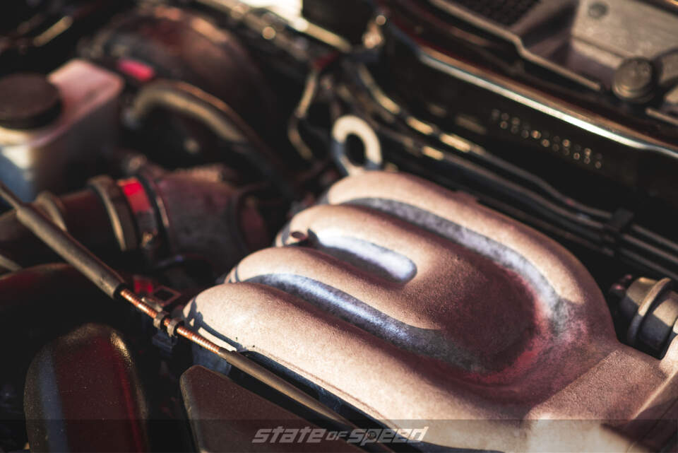 Closeup of the Mazda rotary engine