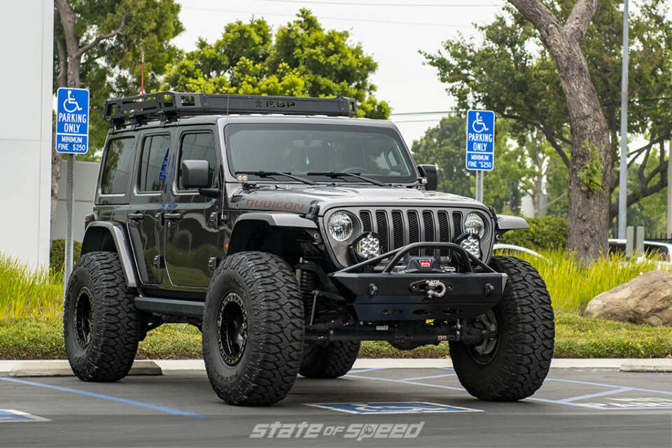 Black Jeep Wrangler Rubicon at State of Speed Los Angeles LA