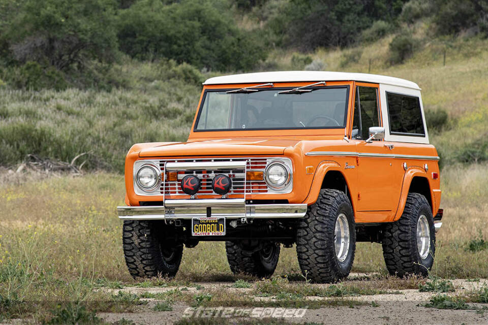 milestar tires under 1974 ford bronco in the dirt