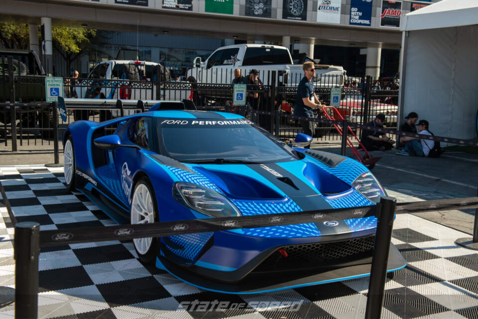 Blue Ford GT at SEMA 2021